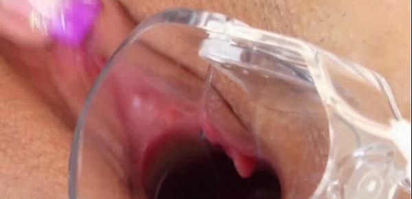  Speculum opened pussy rubbed sensual